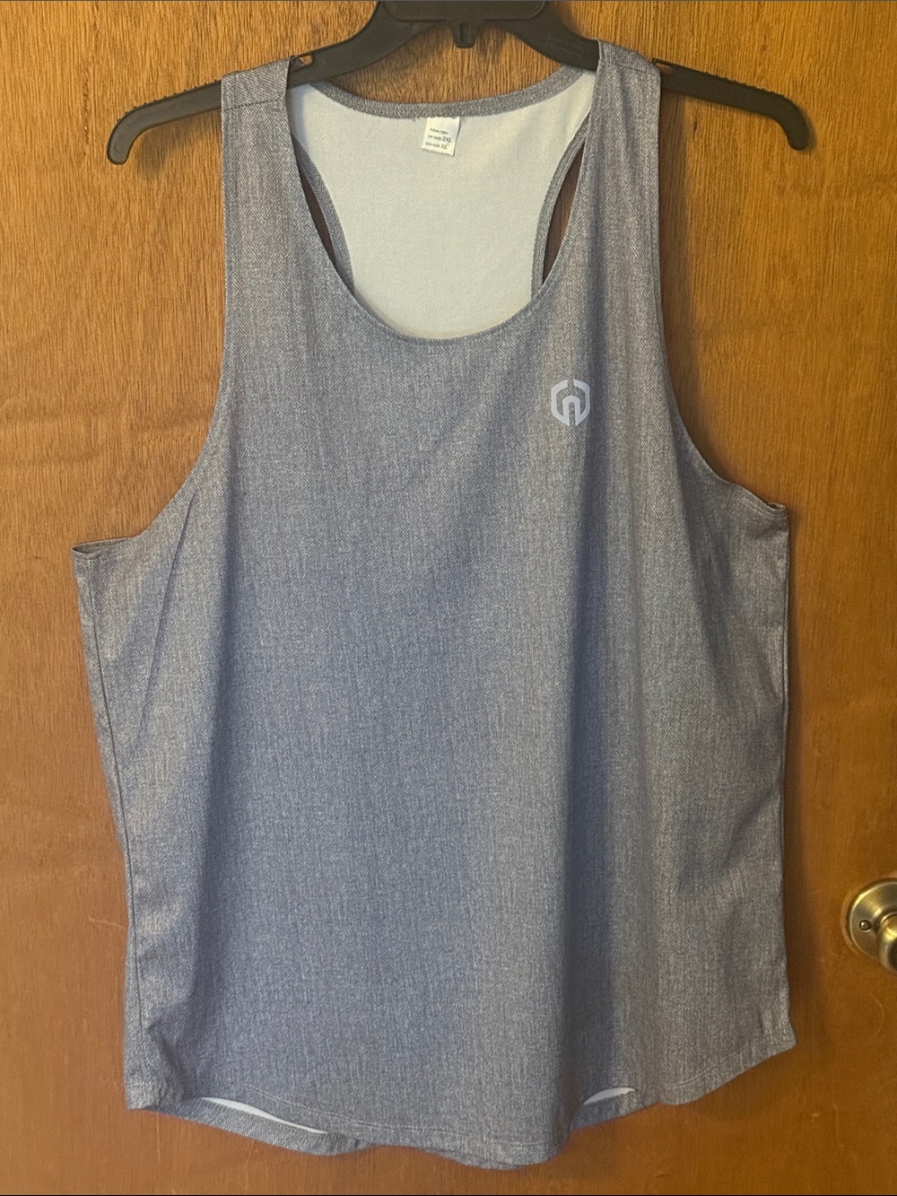 Men's silver gray Athletic Tank with Reflective Logo